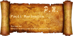 Pauli Marinetta névjegykártya